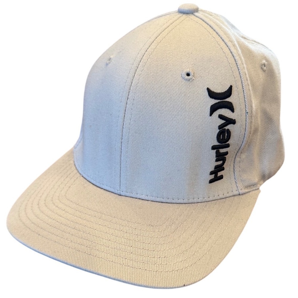 Hurley Flexfit Hat Mens L-XL Light Gray Embroidered Logo Baseball Cap MAPCINC
